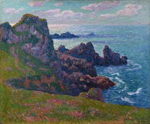 Temps calme, côte à la Pointe de Pern, Ouessant - Henry Moret