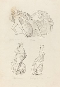 Draperie, trois figures, une bacchante et deux de la nature - Henry Noel Humphreys after John Flaxman