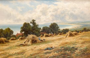 Temps de récolte sur la côte du Sussex près de Worthing - Henry Parker