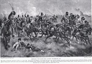 Mise en action des canons, Waterloo, illustration de 