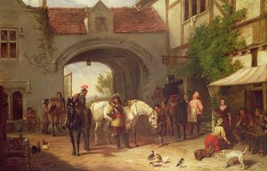 Scène devant une auberge en Hollande - Henry Richard Graves