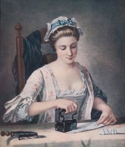 Une blanchisseuse repassant, vers 1765 - Henry Robert Morland