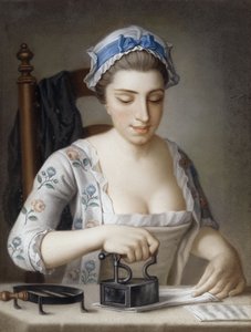 Une servante repassant - Henry Robert Morland