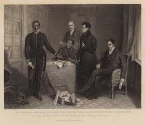 Jan Tzatzoe, Andries Stoffles, le Révérend Dr Philip et les Révérends Messieurs Read, père et fils, témoignant devant le comité de la Chambre des communes