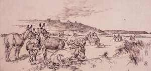 Ânes sur le parcours de golf, illustration du magazine 