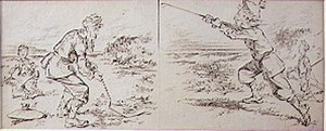 Le golfeur dérangé par une rafale de vent, illustration du magazine 