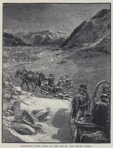 Retour de Kara sur la glace de la rivière Shilka - Henry Sandham
