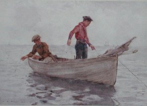 Garçons pêchant à Newlyn