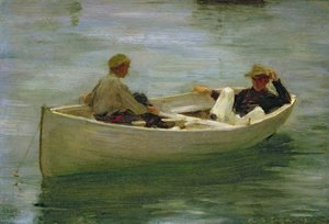 Dans le bateau à rames