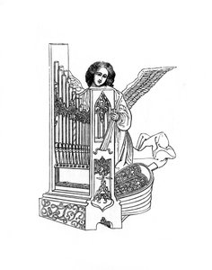 Ange et orgue, début du 16e siècle, 1843