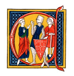 Lettre initiale C, début du 14ème siècle, 1843