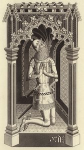 Le Prince Noir, vers 1355, de la chapelle Saint-Étienne, Westminster - Henry Shaw