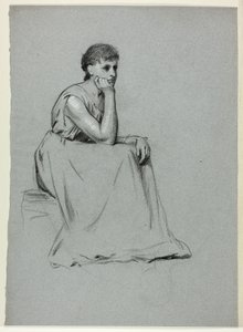Femme assise se reposant sur son coude - Henry Stacy Marks