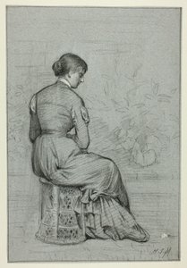 Femme assise sur un tabouret - Henry Stacy Marks