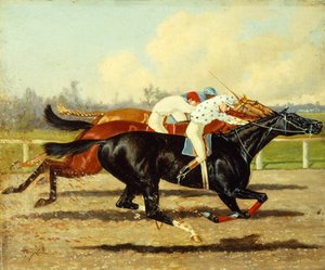 Galilée, Dobbins et Domino courant dans les Futurity Stakes, Belmont Park - Henry Stull