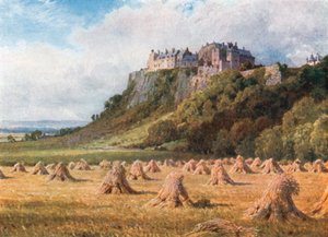 Château de Stirling depuis le nœud du roi (lithographie couleur)