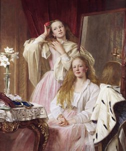 Emma et Federica Bankes de Soughton Hall, par Henry Tanworth Wells