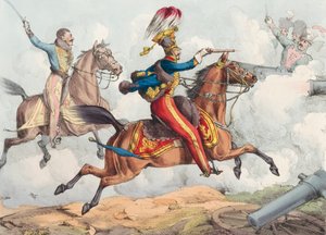 Charge de cavalerie dans une bataille du 19e siècle - Henry Thomas (after) Alken