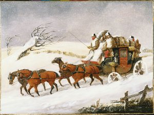 Le carrosse de Douvres à Londres : En hiver - Henry Thomas Alken