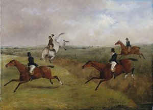 Le Grand Steeplechase du Leicestershire, 12 mars 1829 : La Dernière Chute de Dick Christian - Communément appelée "Un En-tête" - Henry Thomas Alken