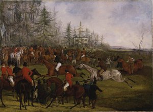 Le Grand Steeplechase du Leicestershire, 12 mars 1829 : Le Poste de Gagnant et Billesdon Coplow - Henry Thomas Alken