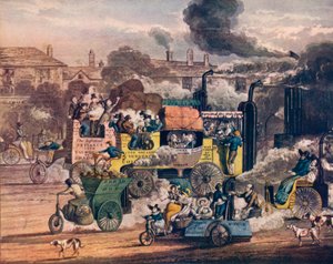 Le progrès de la vapeur - Une vue de White Chapel Road, 1905