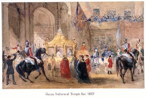 Reine Victoria à Temple Bar, Londres, 1837 - Henry Warren