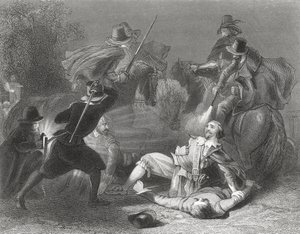 Le meurtre de Lord Kilwarden par les rebelles de Robert Emmet à Dublin, Irlande, 1803, de 
