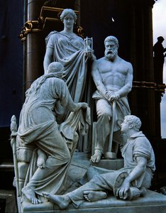 Manufactures, groupe sculptural du Mémorial Albert, achevé en 1876