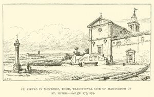 Saint Pietro in Montorio, Rome, site traditionnel du martyre de Saint Pierre (gravure) - Henry William Brewer