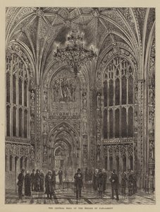 Le hall central des Chambres du Parlement - Henry William Brewer