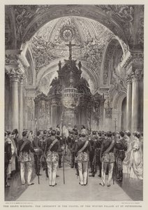 Le mariage du tsar, la cérémonie dans la chapelle du palais d