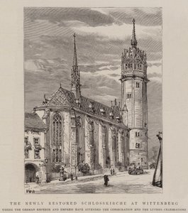 Le Schlosskirche nouvellement restauré à Wittenberg - Henry William Brewer