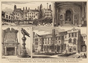 Londres en disparition, le vieux couvent et la maison à coupole, Hammersmith - Henry William Brewer
