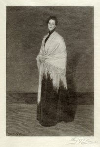 Dame au châle blanc
