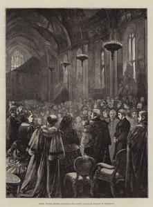 SAR le prince Arthur dévoilant la fenêtre commémorative Albert au Guildhall