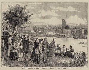 La régate de Henley-on-Thames, une esquisse au bord de la rivière