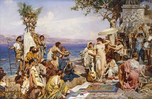Phryné au festival de Poséidon, dieu des mers