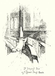 Le banc du Dr Johnson, église St Clement Dane, Londres - Herbert (after) Railton