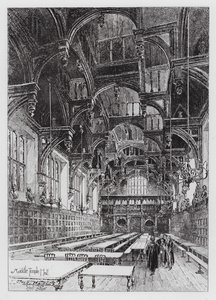 Hall du Middle Temple (gravure) - Herbert (after) Railton