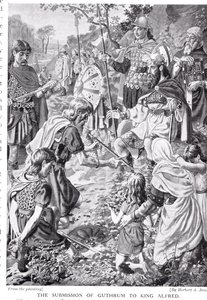 La soumission de Guthrum au roi Alfred, illustration de 