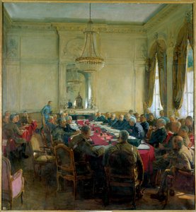 Première Guerre mondiale (1914-1918) : "Une réunion du Conseil supérieur au Trianon Palace à Versailles en juillet 1918" - Herbert Arnould Olivier