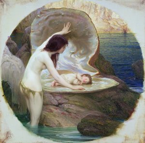 Un bébé aquatique - Herbert James Draper