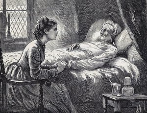 Une fille au chevet de sa mère mourante - Herbert Johnson