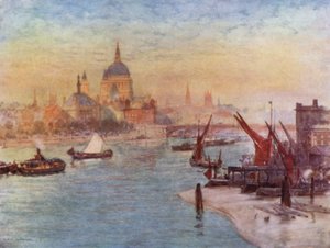 Vue depuis Waterloo Bridge - Herbert Menzies (after) Marshall