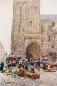 Le porche sud de la cathédrale, Contances