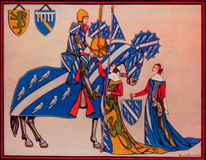 Sir Geoffrey Luttrell, sa femme et sa belle-fille, vers 1340, 1926