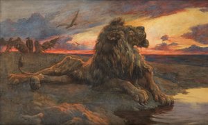 Étude pour Le Lion Mourant - Herbert Thomas Dicksee