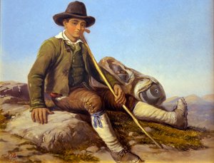 Berger de la Brigue, c1850 (Oil on canvas) - Hercule Trachel