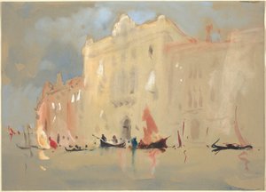Gondoles devant un palais sur le Grand Canal à Venise